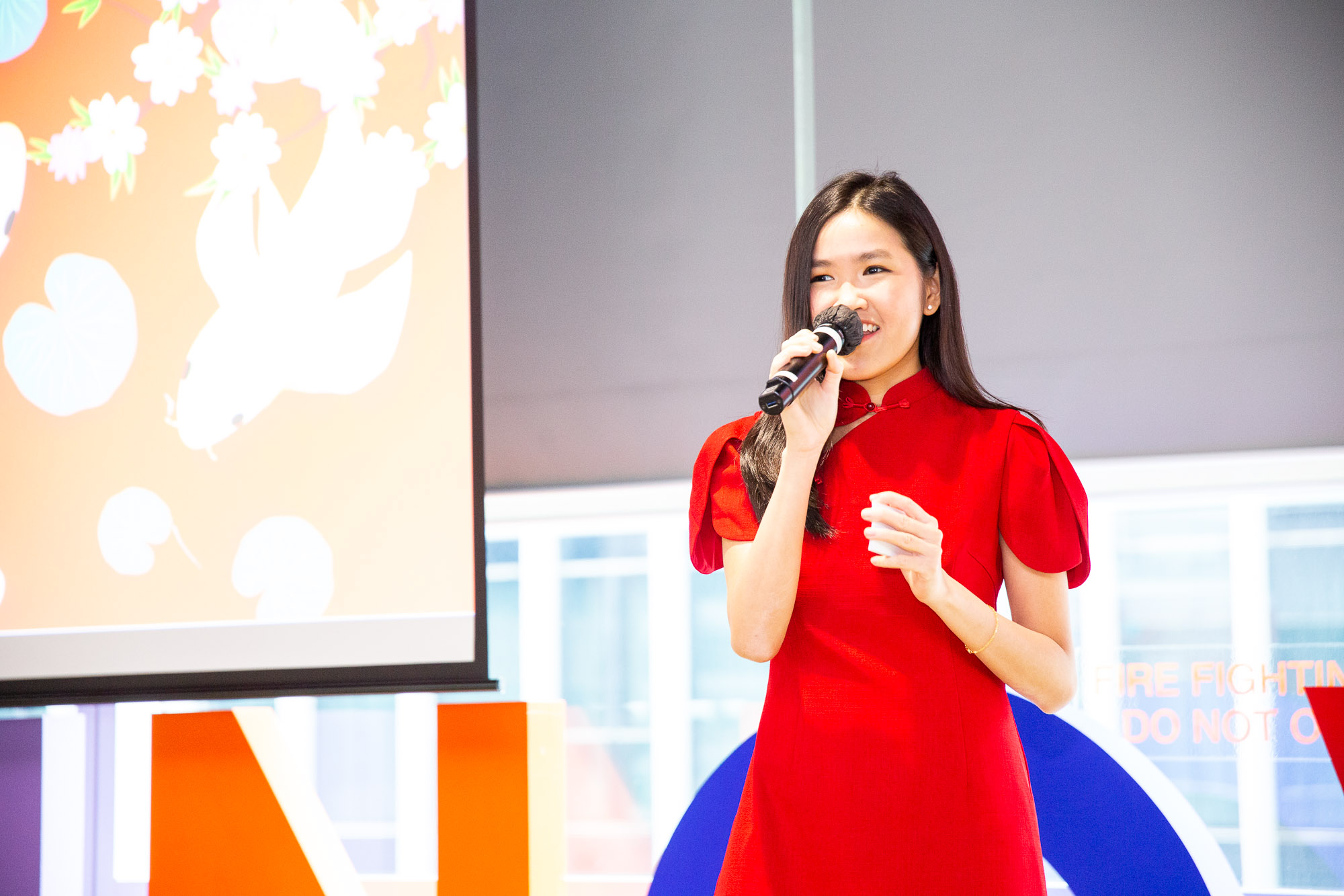 Nicole hosting an event